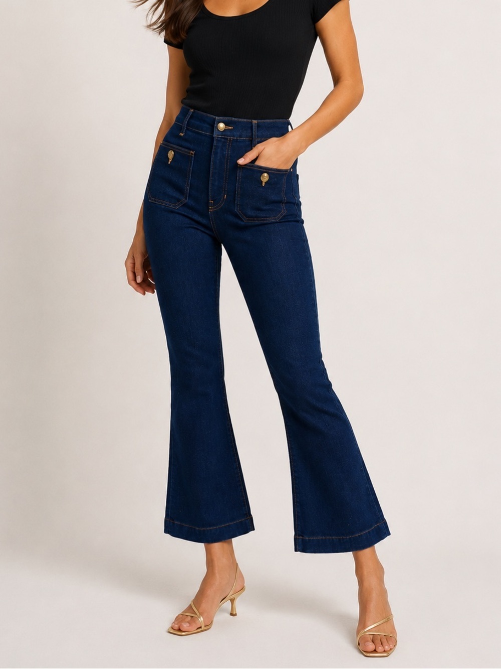 Veronica Beard Carson Ankle Flare High Rise Jeans Size 27